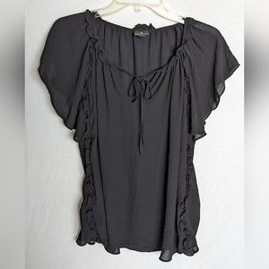 Worthington Womens Flutter Sleeve Top - Large